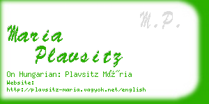 maria plavsitz business card
